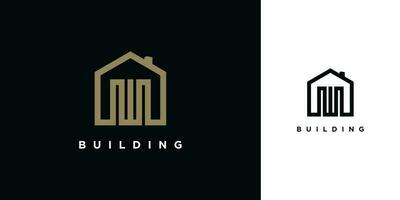 edificio logo vector diseño con moderno idea