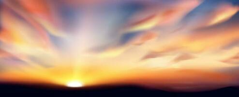 Realistic abstract evening sunset sky with cloud vector