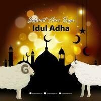 Happy Eid Al-Adha. Vector design for banner, card, flyer poster template, etc.