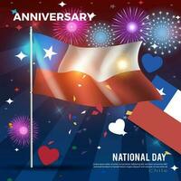 Happy National Day Chile. flag background. for banners, greeting cards and posters vector