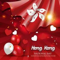 Vector illustration of national day of Hong kong. flag background. for banners, greeting cards and posters