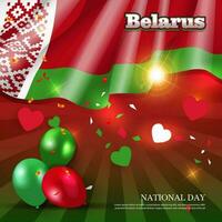 Vector illustration of national day of Belarus. flag background. for banners, greeting cards and posters