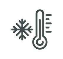 Temperature and thermometer related icon outline and linear vector. vector