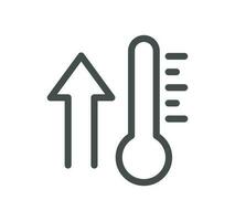 Temperature and thermometer related icon outline and linear vector. vector