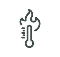 Temperature and thermometer related icon outline and linear vector. vector