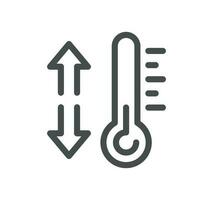 temperatura y termómetro relacionado icono contorno y lineal vector. vector