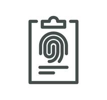 Biometric related icon outline and linear vector. vector