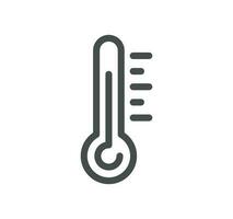 Temperature and thermometer related icon outline and linear vector. vector
