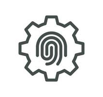 Biometric related icon outline and linear vector. vector