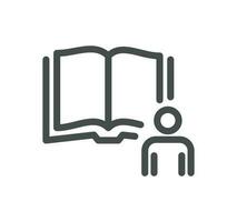 Book related icon outline and linear vector. vector