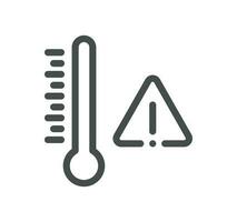 Temperature and thermometer related icon outline and linear vector. vector