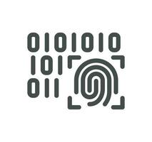 Biometric related icon outline and linear vector. vector