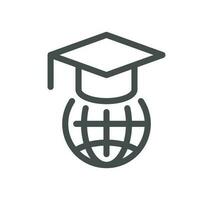 Online education related icon outline and linear vector. vector