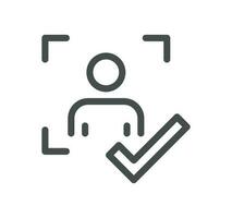 Biometric related icon outline and linear vector. vector