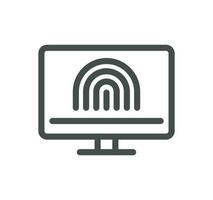 Biometric related icon outline and linear vector. vector