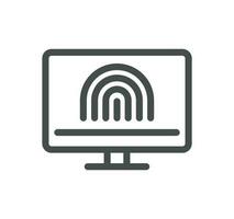 Biometric related icon outline and linear vector. vector