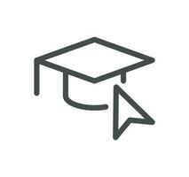 Online education related icon outline and linear vector. vector