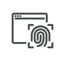 Biometric related icon outline and linear vector. vector