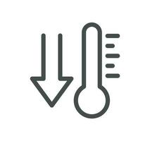 Temperature and thermometer related icon outline and linear vector. vector