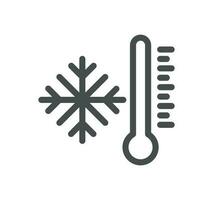 Temperature and thermometer related icon outline and linear vector. vector