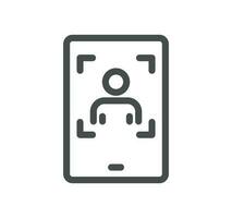 Biometric related icon outline and linear vector. vector