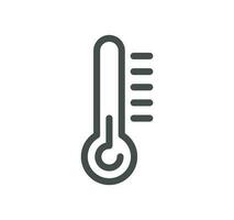 Temperature and thermometer related icon outline and linear vector. vector