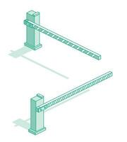 isométrica contorno automático barrera. íconos colocar. objetos aislado en blanco. vector