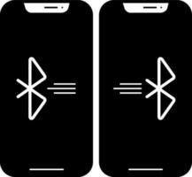 sólido icono para Bluetooth conectividad vector