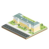 Isometric Residential Five Storey Building. Icon or Infographic Element. City Home. vector