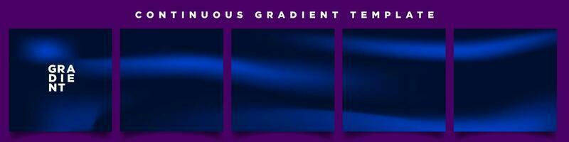 Midnight and Raspberry Blue Gradient Carousel Ad Template. Continuous Square Card Vector Template. Five gradient backdrops. Perfect for designs, feeds, social media, web, banners.