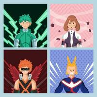 Super Heroes Characters Social Media Template vector