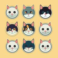 A collection of cats in a circle vector