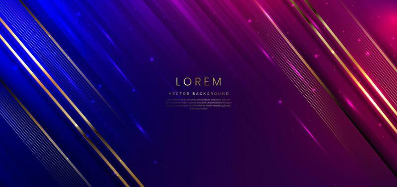 Abstract background luxury dark blue and pink elegant geometric diagonal with gold lighting effect and sparkling with copy space for text.