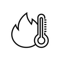 termómetro icono vector. temperatura ilustración signo. calor símbolo o logo. vector