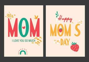 Mother's day posters. trendy mom's day cards vector
