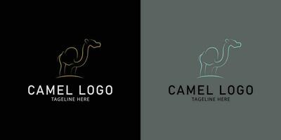 Camel logo design modern minimalist style. Monoline style design vector