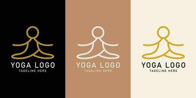 Meditation yoga simple logo design. Meditation symbol. Zen harmony balance sign. simple logo design with logo icon line outline. Simple design editable vector