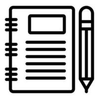 Book notepad icon outline vector. Creative launch vector