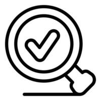 Magnifier approved icon outline vector. Creative target vector