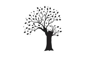 Tree Silhouette Illustration Isolated on White Background vector