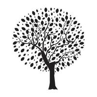 árbol silueta ilustración aislado en blanco antecedentes vector