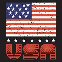 A poster that says USA on it with the stars and stripes , t-shirt Design vector