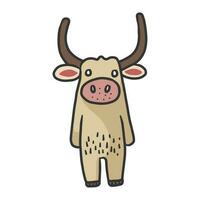 carabao monstruo dibujos animados mascota personaje. vector plano web diseño elemento para sitio web o aplicación, gráfico diseño, logo, web sitio, social medios de comunicación, móvil aplicación, ui ilustración.