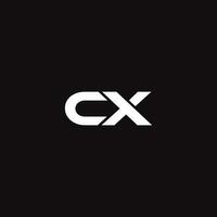 Vector cx company name initial letters monogram