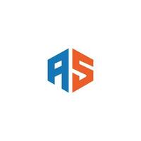 Vector AS company name initial letters monogram concept design
