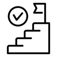 Target stairs icon outline vector. Boost idea report vector