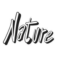 Cartoon Sticker ouline words Nature ,good for graphic design resources, clipart, posters, decoration, prints, stickers, banners, pamflets, and more. vector