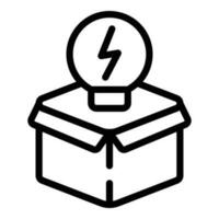 Box new idea icon outline vector. Launch strategy vector