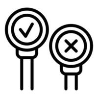 Approved and rejected project icon outline vector. Idea report vector