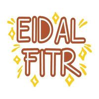 Modern handwritten Eid Al Fitr ,good for graphic design resources, prints, stickers, posters, pamflets, and more. vector